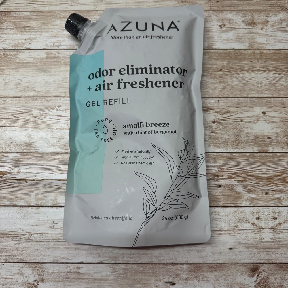 Azuna Odor Eliminator Air Freshener Gel Refill 24 oz Amalfi Breeze Tea Tree Oi
